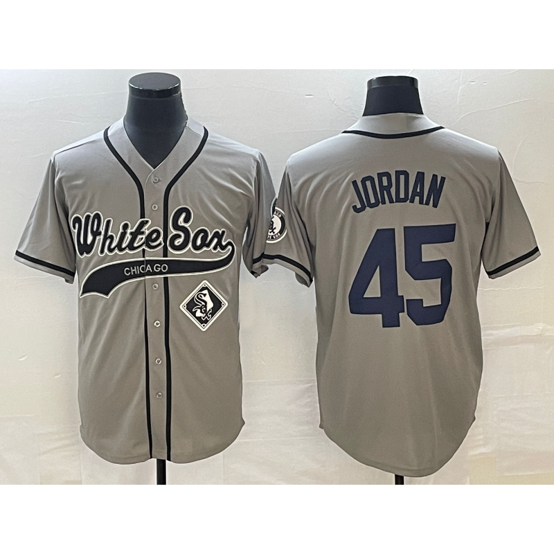 Chicago White Sox #45 Michael Jordan Grey Jereymy Cool Base Stitched Jersey 2