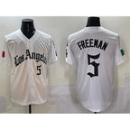 Los Angeles Dodgers #5 Freddie Freeman White Jereymy Mexico 2025 LA Gothic Style With Fernando Patch Vapor Premier Limited Stitched Jersey
