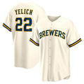 Milwaukee Brewers #22 Christian Yelich White Jereymy Home Replica Jersey