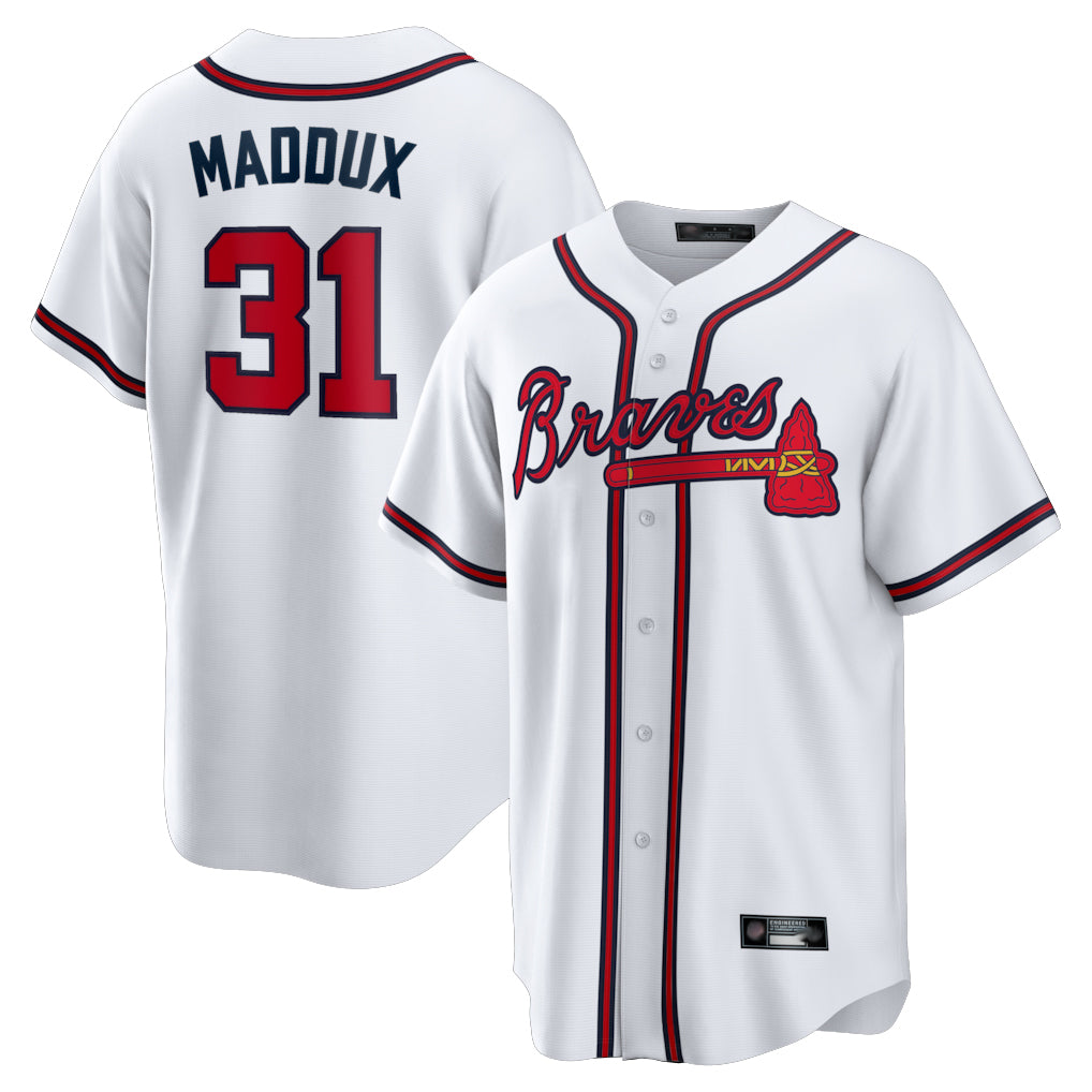 Atlanta Braves #31 Greg Maddux Player White Jereymy Home Game Stitched Jerseys