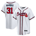 Atlanta Braves #31 Greg Maddux Player White Jereymy Home Game Stitched Jerseys