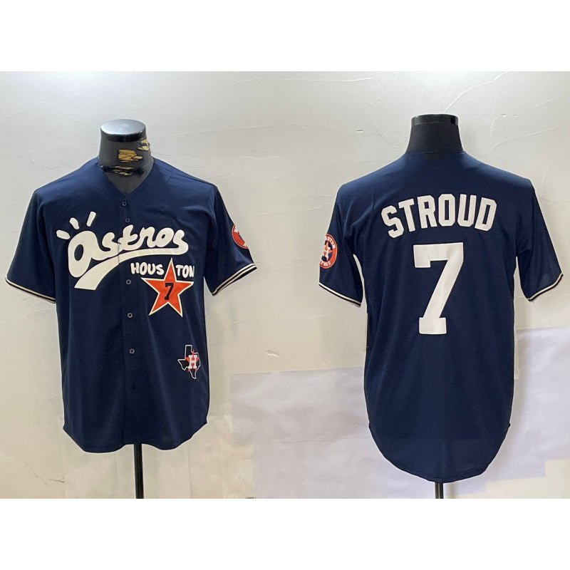 Houston Astros #7 CJ Stroud Navy Jereymy Cactus Jack Vapor Premier Stitched Jersey
