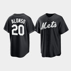 New York Mets #20 Pete Alonso Black Jereymy Cool Base Stitched Jersey