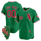 Custom Chicago White Sox Mexico Vapor Premier Limited Jersey ¨C Illinois Patch ¨C Green Jereymy