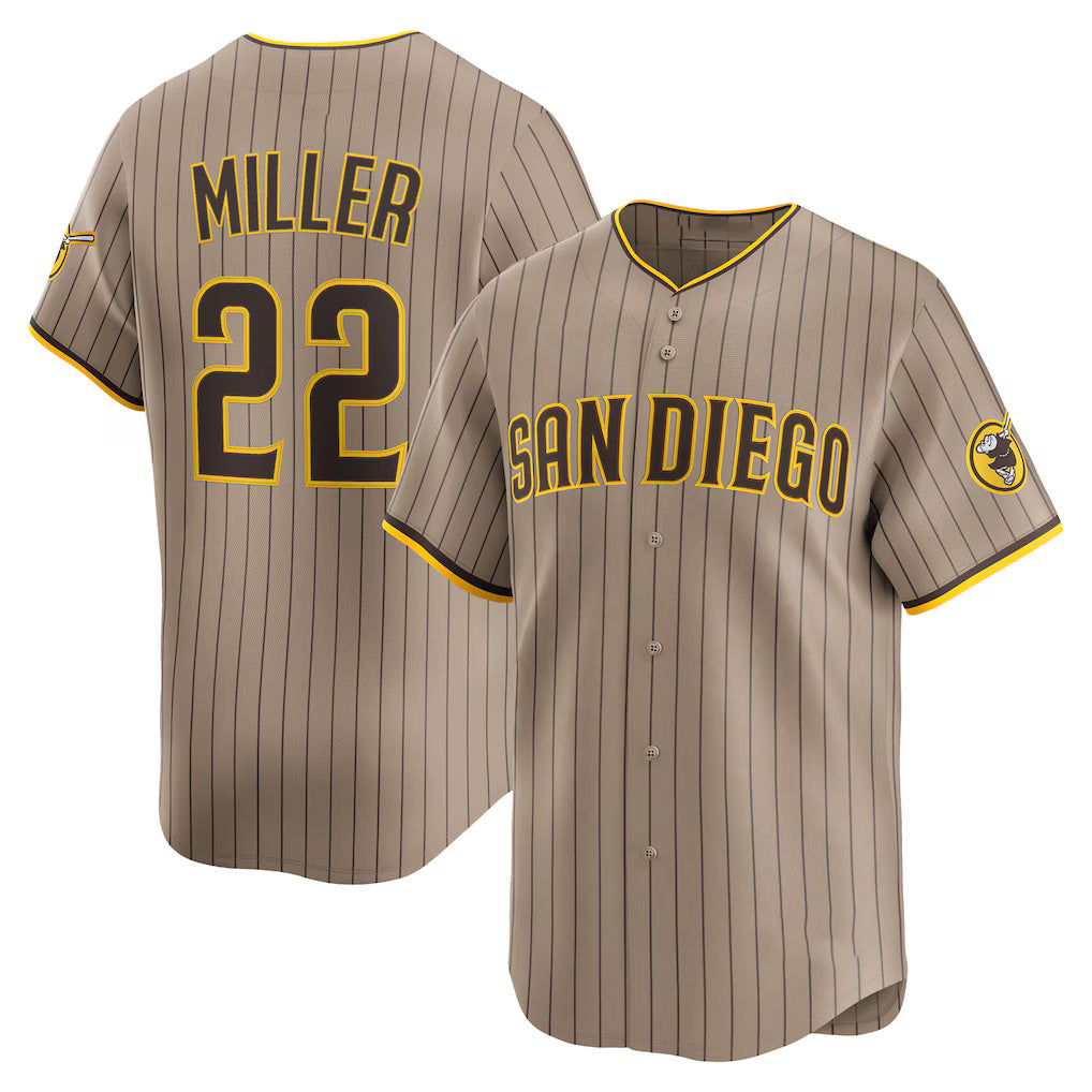 San Diego Padres #22 Mason Miller Khaki Jereymy Alternate Limited Player Jersey