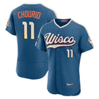 Milwaukee Brewers #11 Jackson Chourio Mineral Blue Jereymy 2026 City Connect Authentic Sponsor Patch Jersey