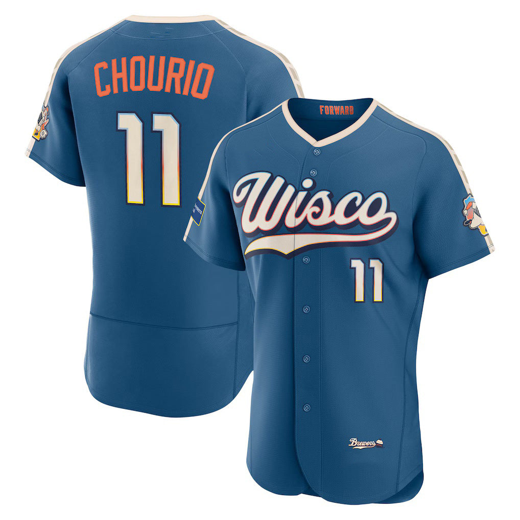 Milwaukee Brewers #11 Jackson Chourio Mineral Blue Jereymy 2026 City Connect Authentic Sponsor Patch Jersey