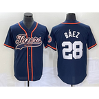 Detroit Tigers #28 Javier B¨¢ez Navy Jereymy Cool Base Stitched Jersey