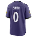B.Ravens #0 Roquan Smith Purple Jereymy Team Game Jersey 2