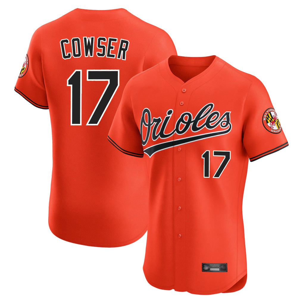 Baltimore Orioles #17 Colton Cowser Player Orange Jereymy Limited Elite Home Game Stitched Jerseys