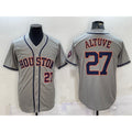 Houston Astros #27 Jose Altuve Number Grey Jereymy With Patch Stitched Cool Base Jersey