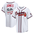 Atlanta Braves #10 Chipper Jones Player White Jereymy USA 250 Fourth Of July Limited Home Game Stitched Jerseys