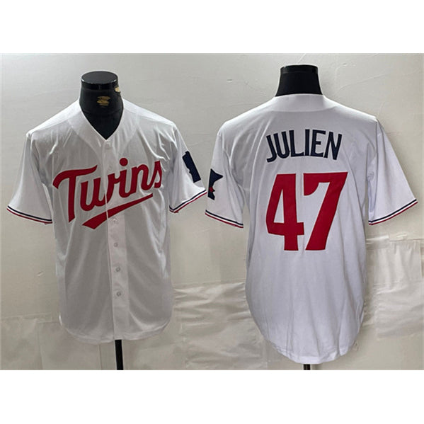 Minnesota Twins #47 Edouard Julien White Jereymy Cool Base Stitched Jerseys
