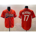 Detroit Tigers #17 Parker Meadows Orange Jereymy With Patch Cool Base Stitched Jersey 2