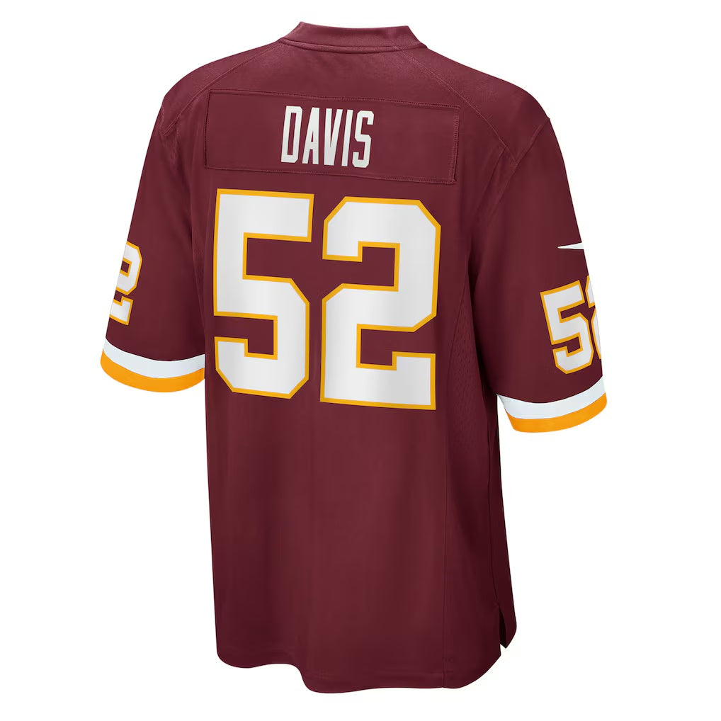 W.Football Team #52 Jamin Davis Burgundy Jereymy Game Jersey