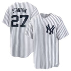 New York Yankees #27 Giancarlo Stanton White Jereymy Home Replica Player Name Jersey