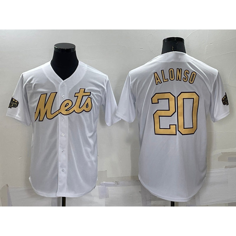 New York Mets #20 Pete Alonso White Jereymy 2022 All Star Stitched Cool Base Jersey