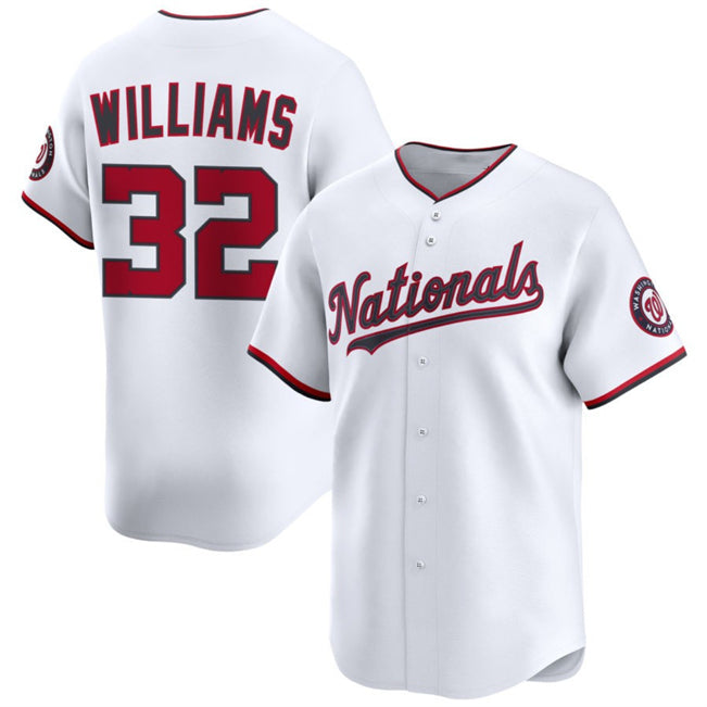Washington Nationals #32 Trevor Williams White Jereymy 2025 Home Limited Stitched Jersey