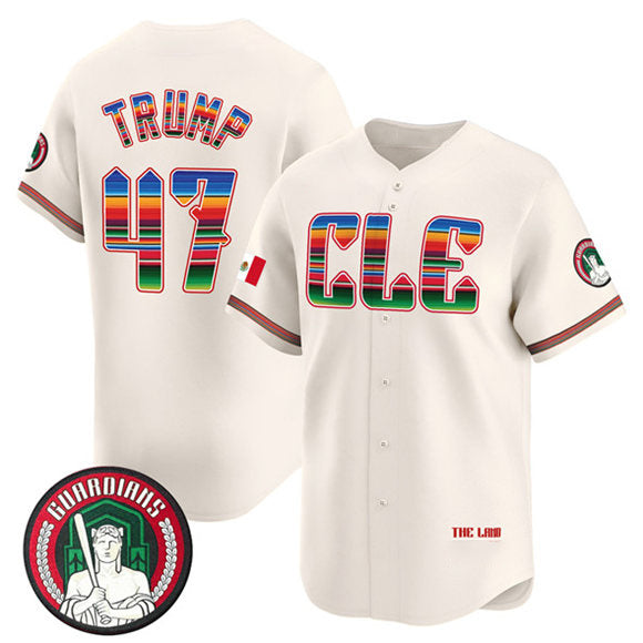 Cleveland Guardians #47 Donald Trump Cream Jereymy Mexico Vapor Premier Limited Stitched Jersey