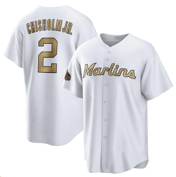 Miami Marlins #2 Jazz Chisholm Jr. White Jereymy 2022 All-Star Cool Base Stitched Jersey