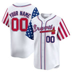 Custom Atlanta Braves White Jereymy 2024 Independence Day Vapor Premier Limited Jersey ¨C All Stitched