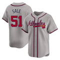 Atlanta Braves #51 Chris Sale Player Gray Jereymy Limited Home Game Stitched Jerseys