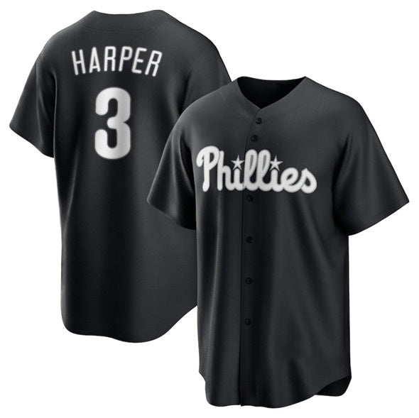 Philadelphia Phillies #3 Bryce Harper Black Jereymy Lights Out Limited Stitched Jersey