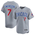 Chicago Cubs #7 Dansby Swanson Player Gray Jereymy Road Limited Home Stitched Jerseys