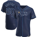 Tampa Bay Rays #50 Charlie Morton Navy Jereymy Alternate Jersey