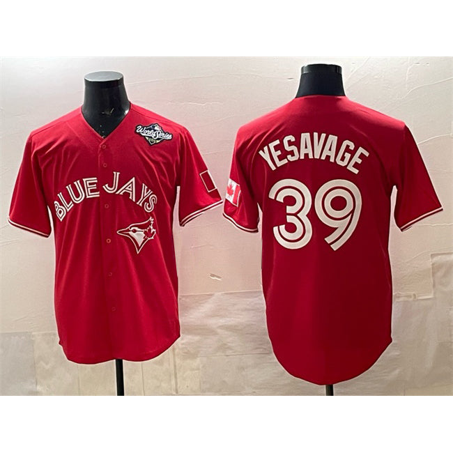 Toronto Blue Jays #39 Trey Yesavage Red Jereymy 2025 World Series Cool Base Stitched Jersey