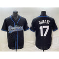 Los Angeles Dodgers #17 Shohei Ohtani Black Jereymy Cool Base With Patch Stitched Jersey 2