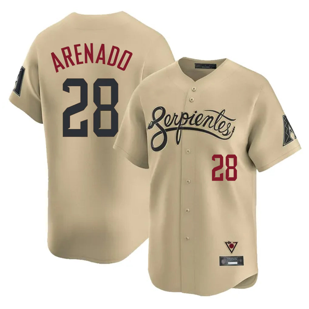 Arizona Diamondbacks #28 Nolan Arenado Player Tan Jereymy City Connect Limited Home Game Stitched Jerseys