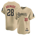Arizona Diamondbacks #28 Nolan Arenado Player Tan Jereymy City Connect Limited Home Game Stitched Jerseys