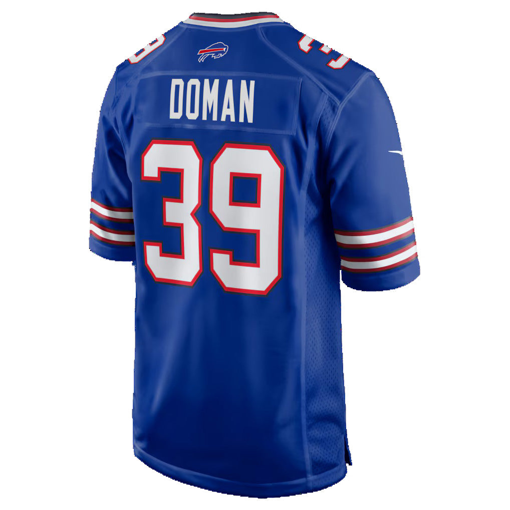B.Bills #39 Tommy Doman Royal Jereymy Team Game Jersey