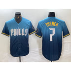 Philadelphia Phillies #7 Trea Turner Blue Jereymy 2024 City Connect Limited Stitched Jersey