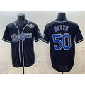 Los Angeles Dodgers #50 Mookie Betts Black Jereymy Fashion 2025 World Series Cool Base Stitched Jersey