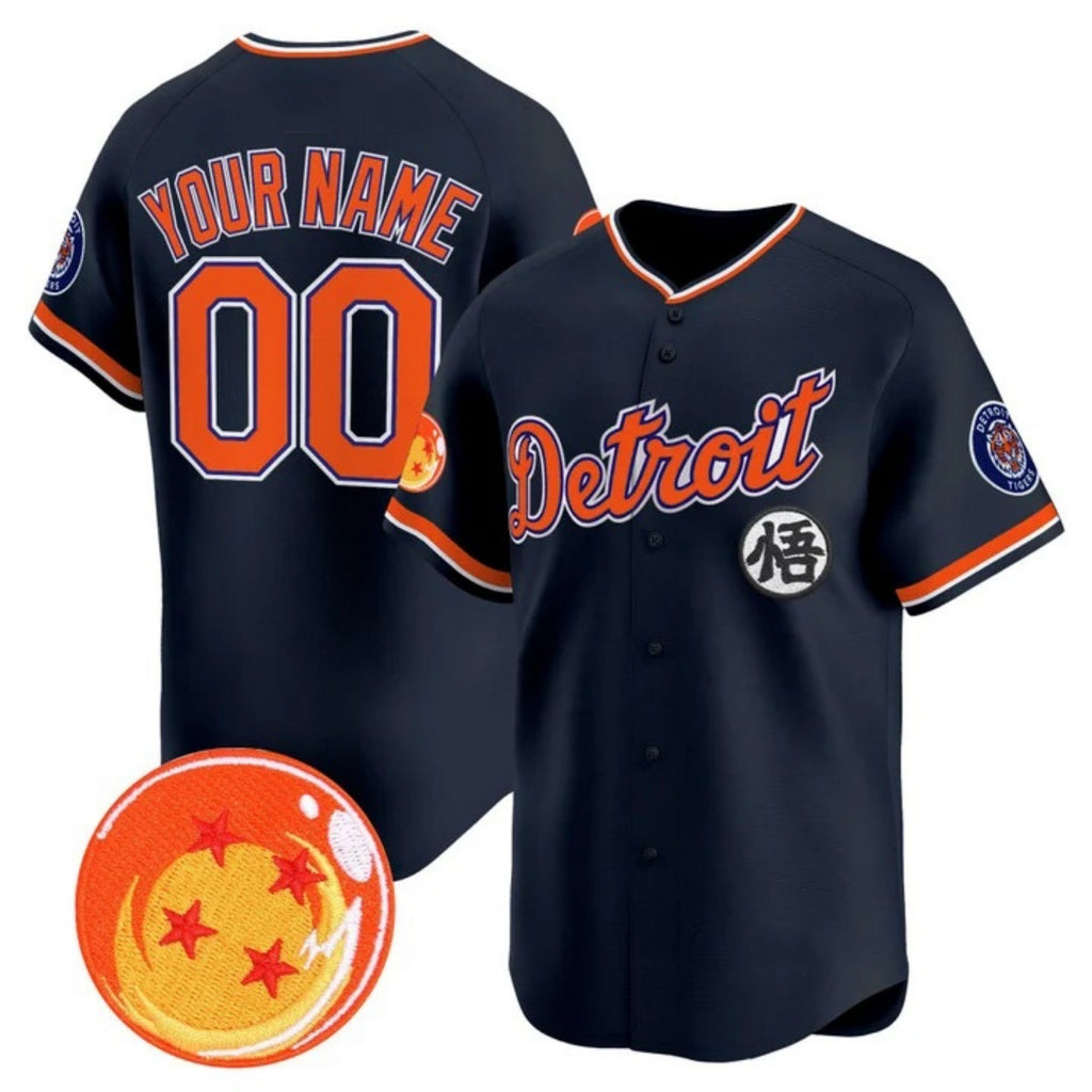 Custom Detroit Tigers x Dragon Ball Navy Jereymy Vapor Premier Limited Jersey - All Stitched