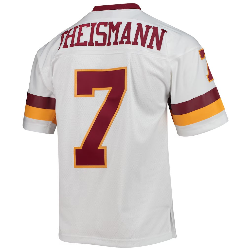 W.Football Team #7 Joe Theismann Mitchell & Ness White Jereymy Legacy Replica Jersey