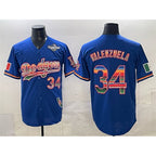 Los Angeles Dodgers #34 Fernando Valenzuela Royal Jereymy Mexico California Patch 2025 World Series Patch Stitched Jersey