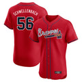 Atlanta Braves #56 Spencer Schwellenbach Player Red Jereymy Limited Elite Home Game Stitched Jerseys