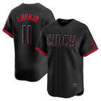 Cincinnati Reds #11 Barry Larkin Black Jereymy City Connect Limited Player Jersey