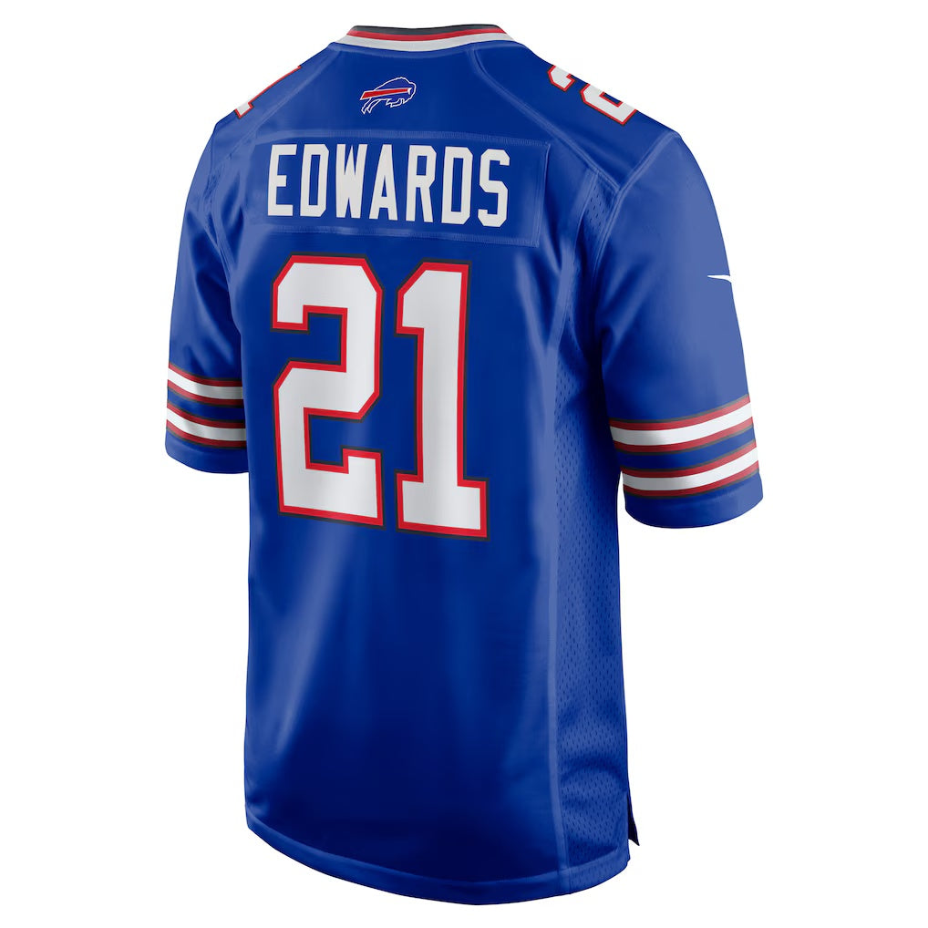 B.Bills #21 Mike Edwards Royal Jereymy Game Jersey