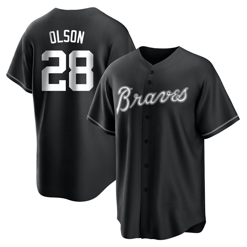 Atlanta Braves #28 Matt Olson Player Black Jereymy Home Game Stitched Jerseys
