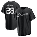 Atlanta Braves #28 Matt Olson Player Black Jereymy Home Game Stitched Jerseys