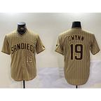 San Diego Padres #19 Tony Gwynn Khaki Jereymy Team Logo Cool Base Jerseys