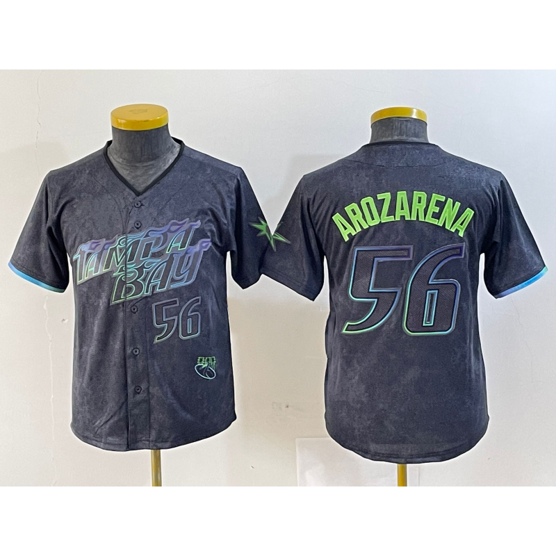 Tampa Bay Rays #56 Randy Arozarena Number Charcoal Jereymy 2024 City Connect Limited Stitched Jersey 2