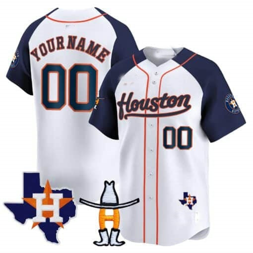 Custom Houston Astros Houston Rodeo Patch Vapor Premier Limited Jersey ¨C White 3 Jereymy