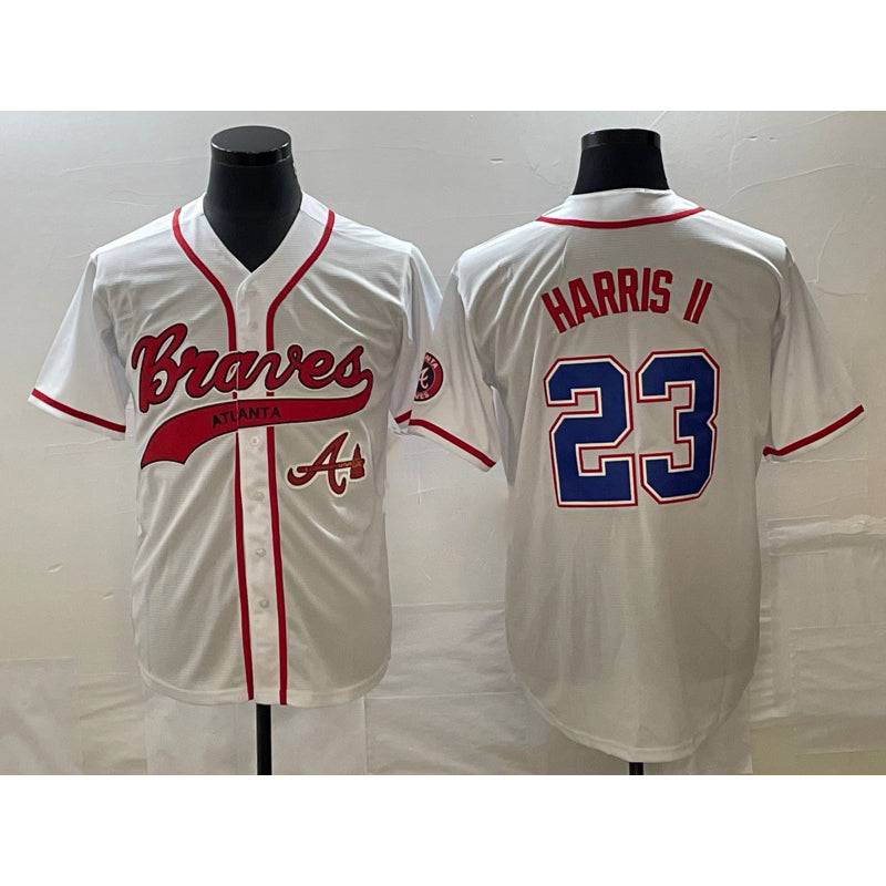 Atlanta Braves #23 Michael Harris II White Jereymy Cool Base With Patch Stitched Jersey