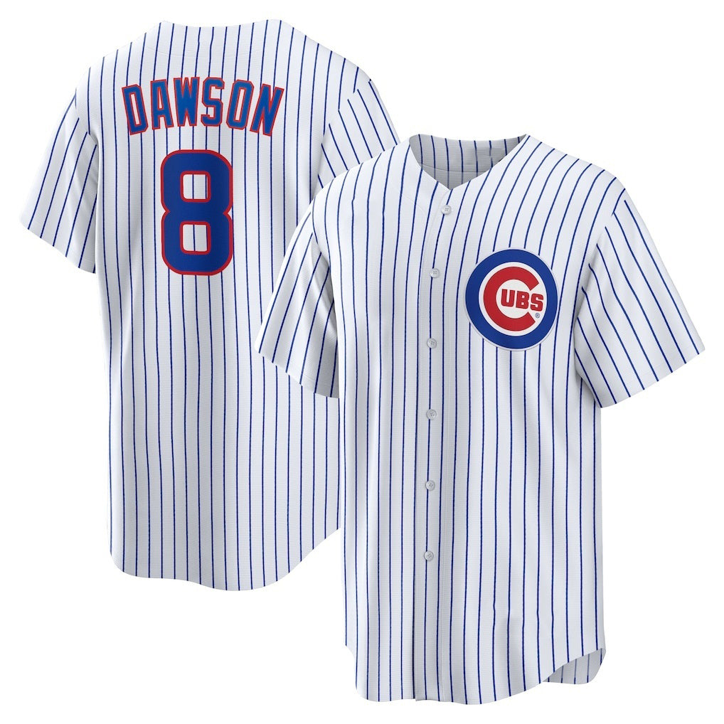 Chicago Cubs #8 Andre Dawson White Jereymy Home Retired Player Replica Jersey