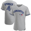 Toronto Blue Jays #4 George Springer Gray Jereymy Flex Base Stitched Jersey